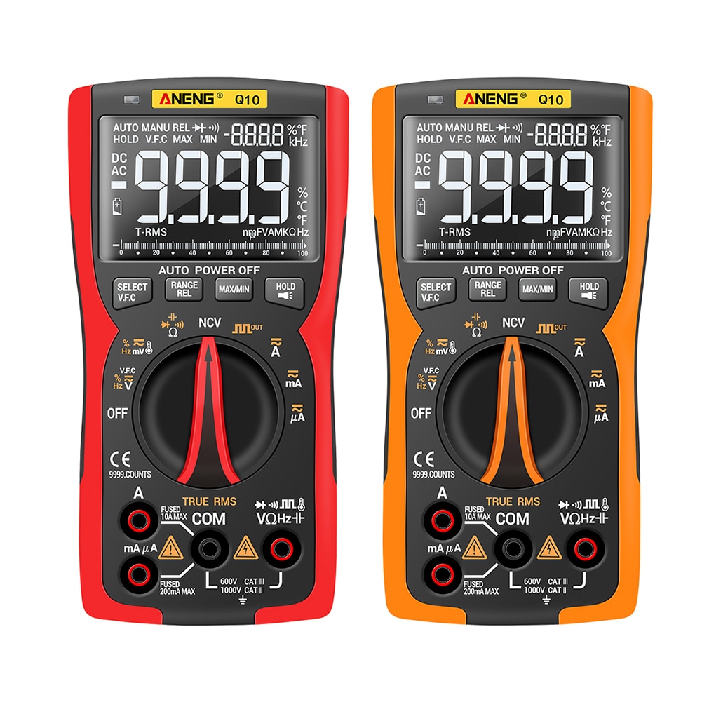 ANENG Q10 Tester Meter Capacitance Meter Digital Multimeter True RMS Analog DIY Transistor Capacitor NCV Tester