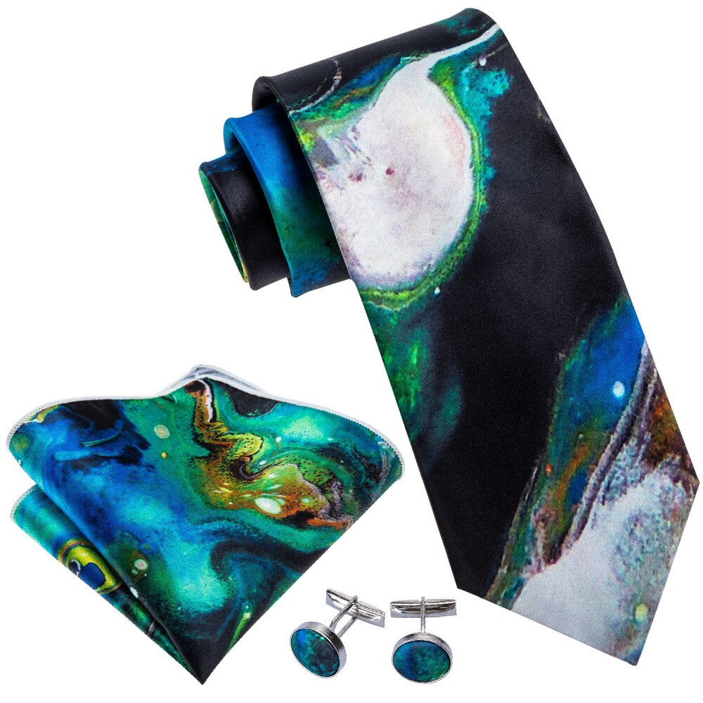 Men Necktie 100% Silk Mens Tie 7 Colors Print Ties For Men Wedding Barry.Wang Business Style Tie LS-07