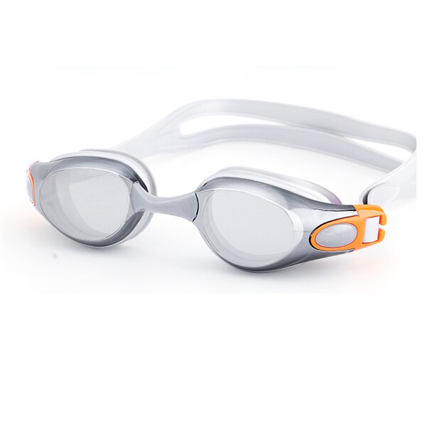 Voksne svømmebriller antidug mænd og kvinder silikone piscina arena vandtæt pool svømmebriller dykkerbriller: Sølv