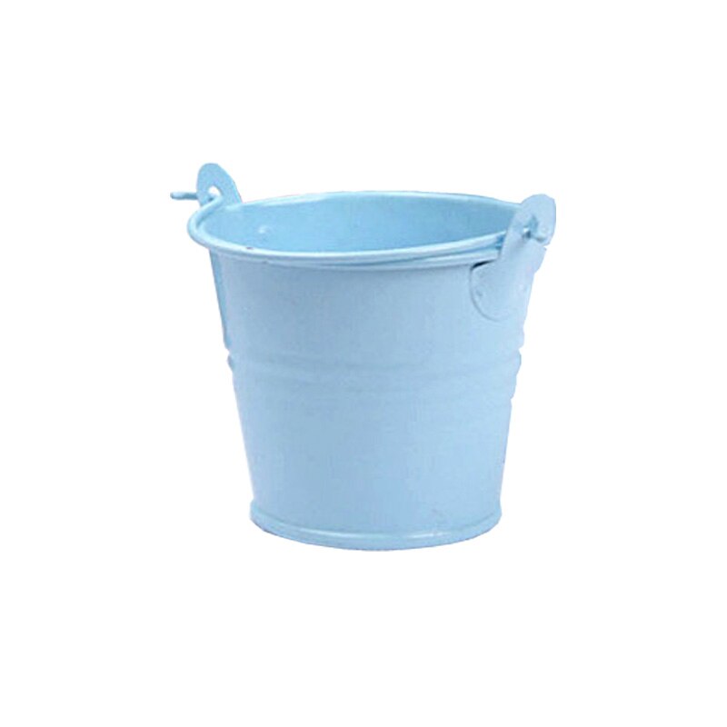 5.6*5.6*4cm små blikspande jern tønde blik mini balje dekorative fustager anti-deform lyse solid holdbar boligindretning: Himmelblå