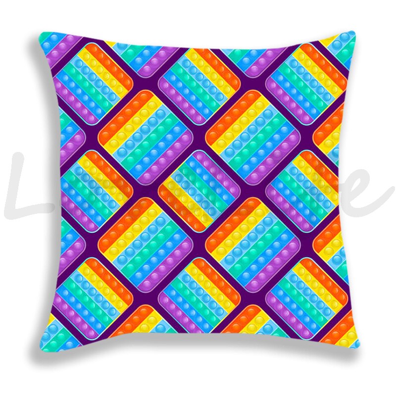 Pop Het Gedrukt Kussensloop Leuke Kussenhoezen Voor Fauteuil Bed Thuis Decoratieve Regenboog Kleur Kussensloop Kids kussensloop: 13