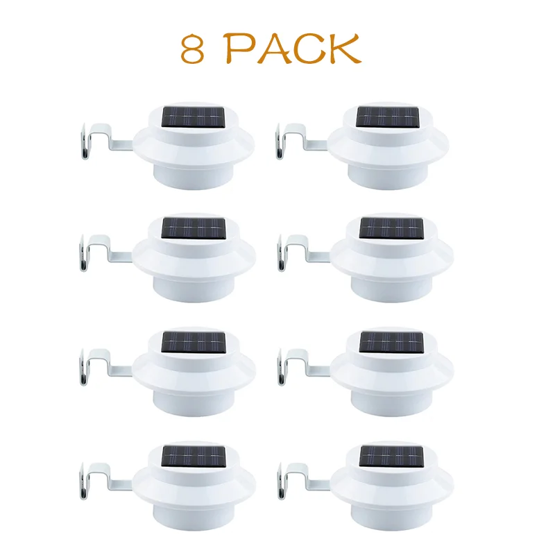 Lumières solaires extérieures de gouttière 3 9 LED lumière de clôture lampes de sécurité imperméables pour avant-toit jardin paysage voie B lumières solaires: Sunny Jaune / 6-10W