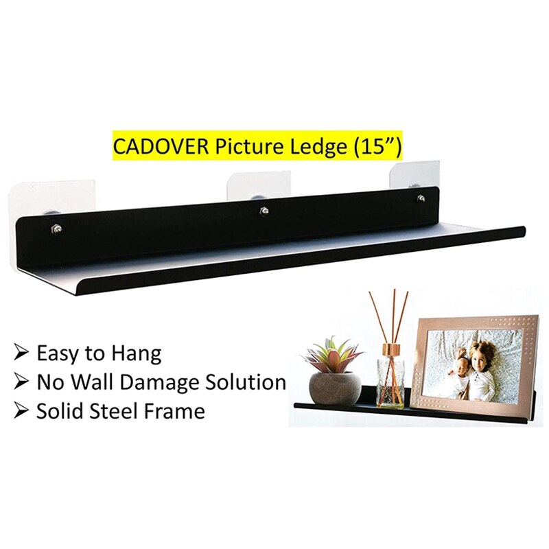 4 Pack Vinyl Record Display Shelf, Metal Frame Wall Mounted Holder Stand with Self Adhesive for Record Album, azine