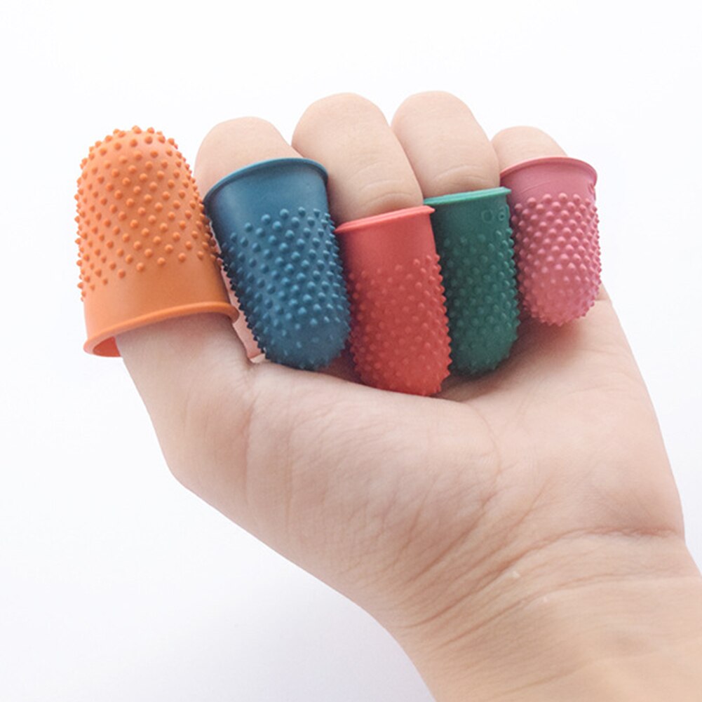 5 st räknare kon gummi fingerborg skydd stygn sömnad quilter fingertopp arbete hantverk handarbete sömnad tillbehör