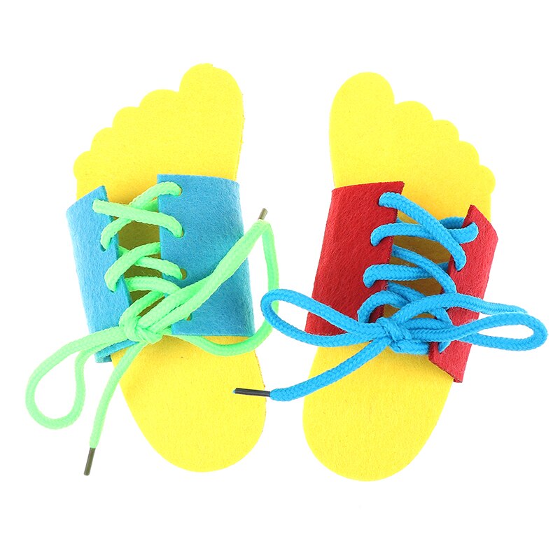 1 pezzo FAI DA TE Orologio Eva Apprendimento Educazione Del Bambino Allacciatura Scarpe Bambini Montessori Giocattoli di Legno Per Bambini Giocattoli Per Bambini