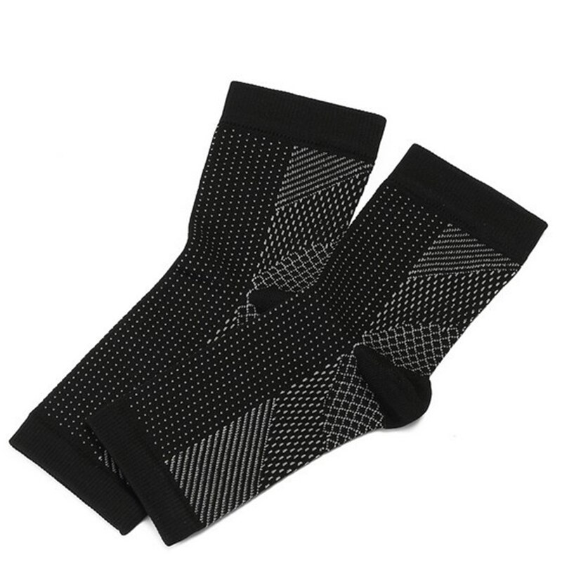 Sports Safty Foot angel anti fatigue compression foot sleeve Ankle Support Running Cycle Basketball Sports Ankle Brace Sock: Black / XL