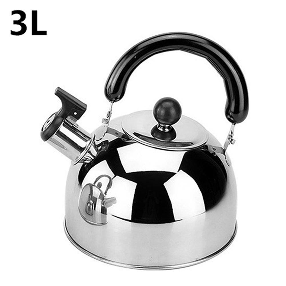 Stainless Steel Whistling Kettle Induction Cooker Tea Kettle Gas Stove Tea Pot Kettle Kitchen Cooking Utensils For Home Camping: 3L