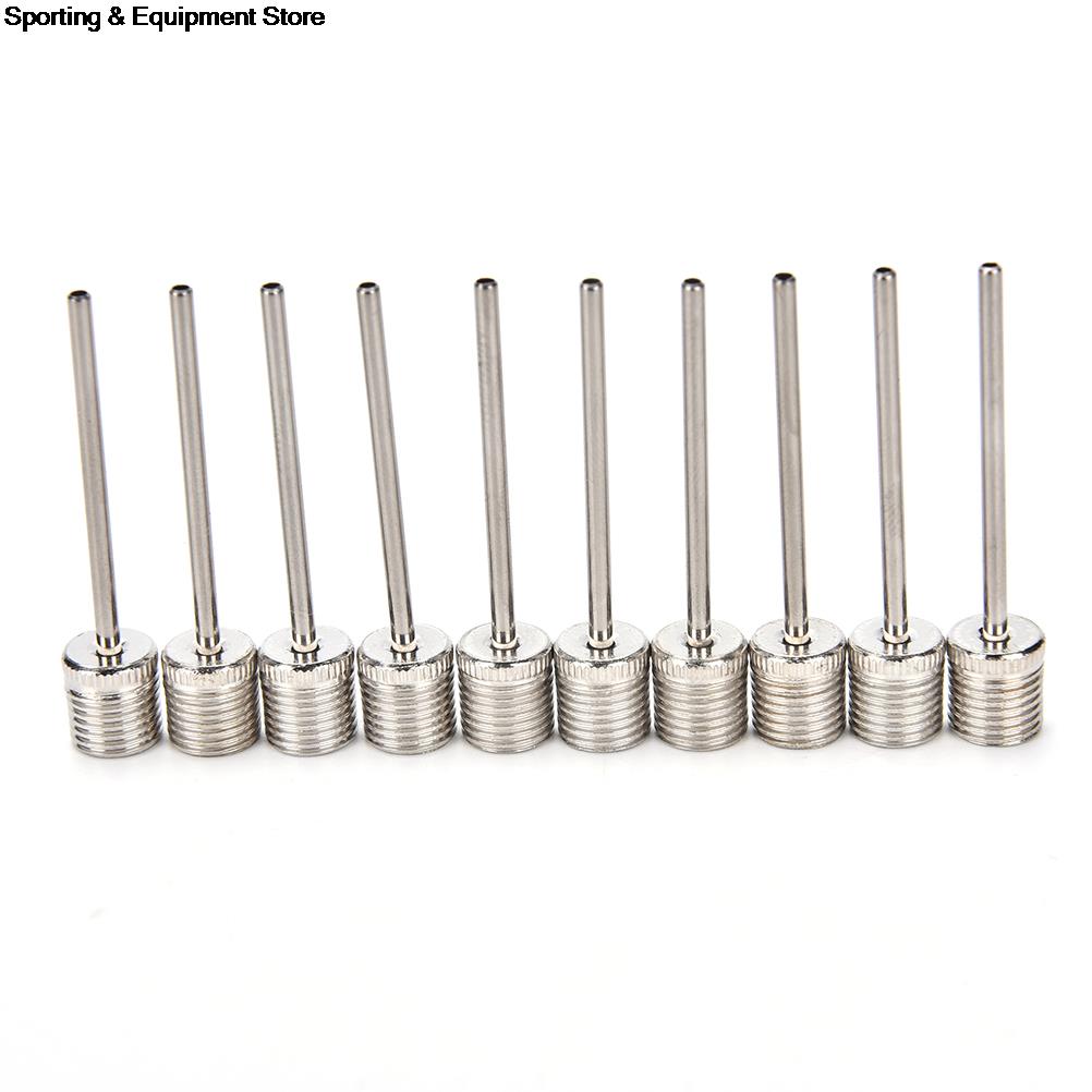 10Pieces Sports Ball Inflating Pump Needle For Football Basketball Soccer Inflatable Air Valve Adaptor Stainless Steel Pump Pin