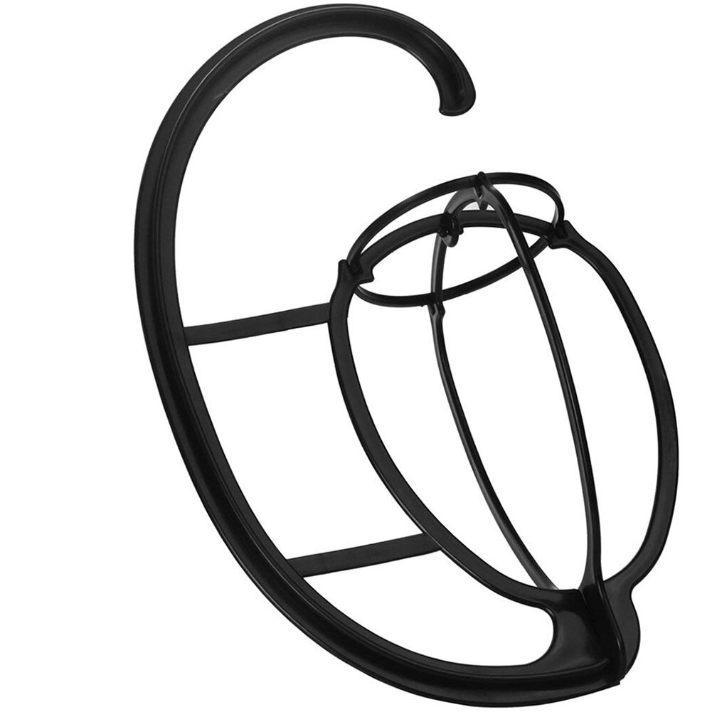 1pc paryk bøjle bærbar salon frisør butik hængende frisør hat holder display stander ophæng foldbar nem at opbevare: Sort