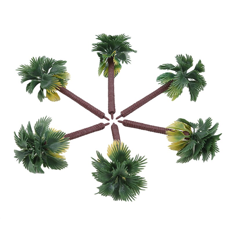 Diorama Scenery Model Artificial Palm Tree Leaves 6pcs Layout Rainforest Plastic Palm Tree Artificial Plastic Tree: 9cm