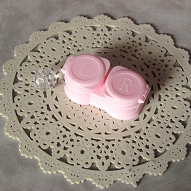 Stijl Macarons Druk Clamshell Omvatten Pincet Zuig Set Draagbare Contact Lens Box Voor Vrouwen Reizen Contactlenzen Case: Pink