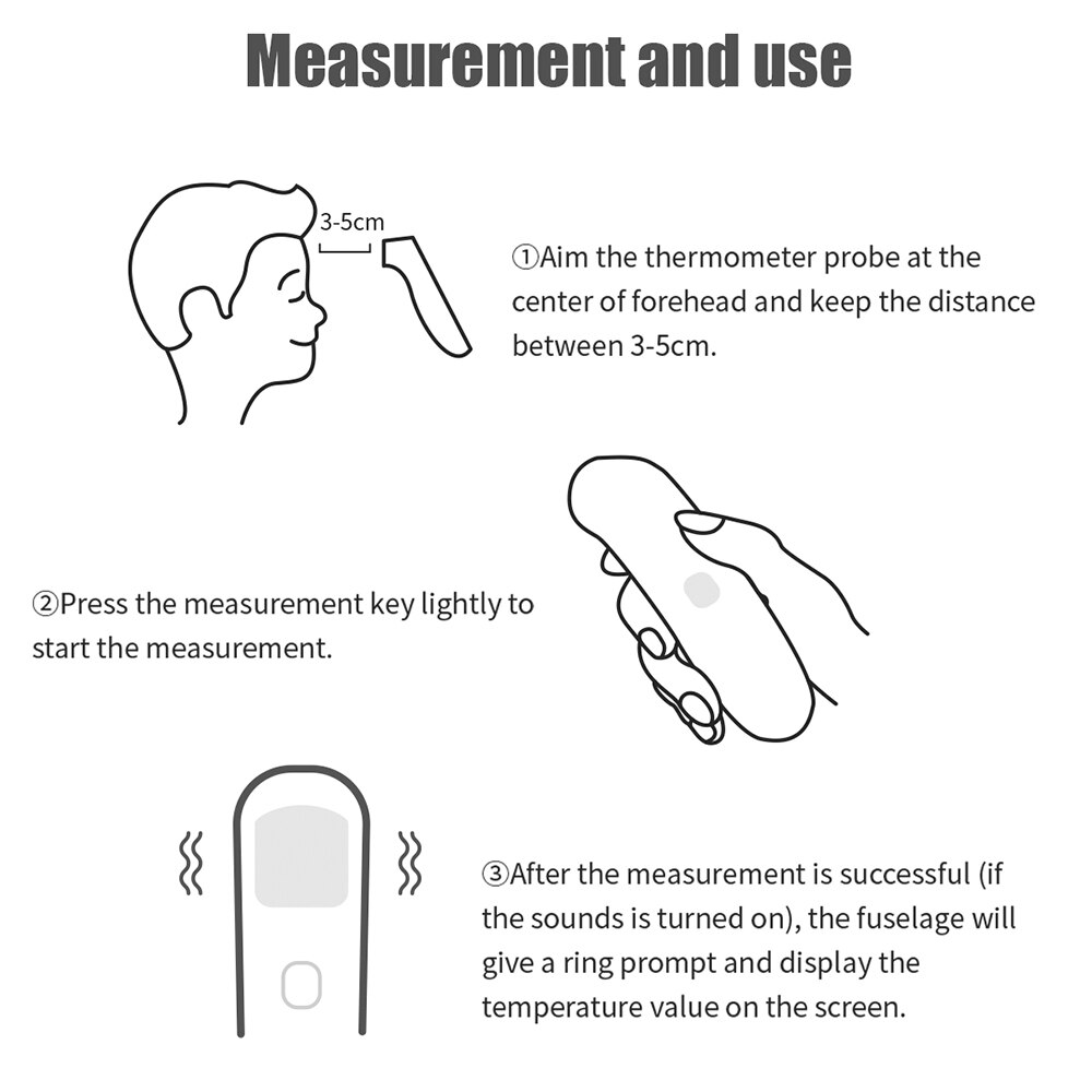 Termometro Digitale Non-Contact Infrarood Voorhoofd Thermometer Temperatuur Meter Instrument Non-contact Ir Thermometer