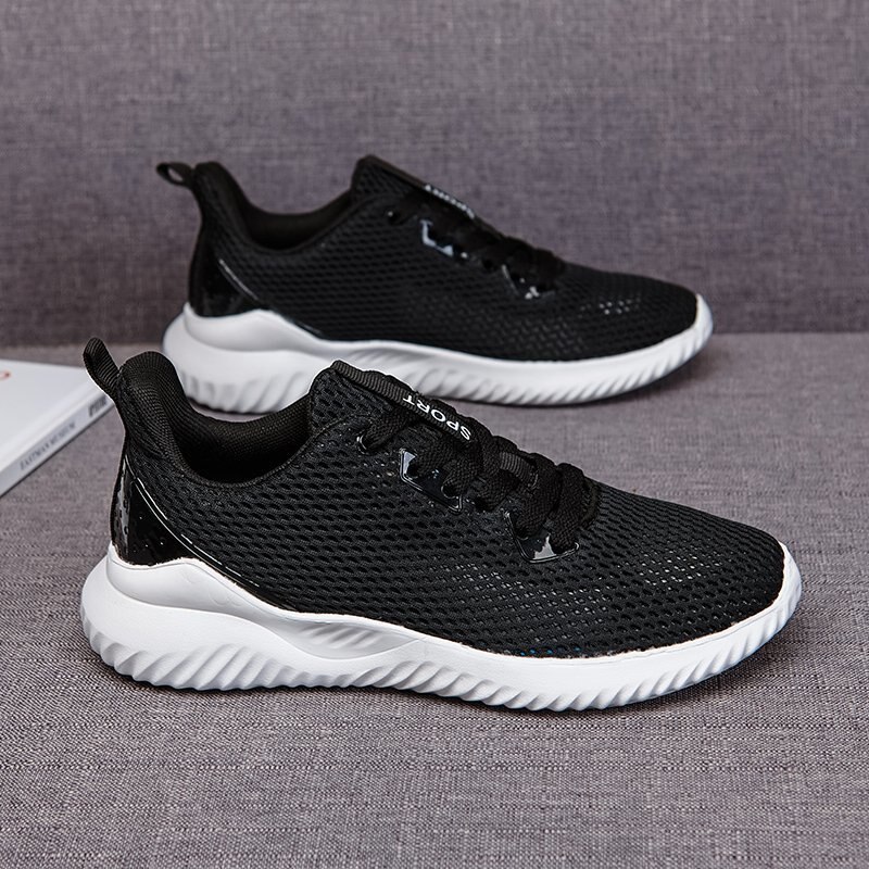 Tenis feminino almofada de ar tênis feminino rosa respirável desgastar-resistente sapatos de fitness esporte ao ar livre cesta femme tênis: Black / 5