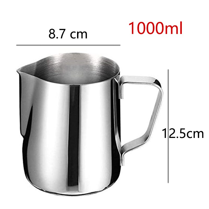 Milk Froth Pot-12oz/350ml Stainless Steel Coffee Tool Cup Creamer Frothing Pitcher for Espresso Coffee Latte Cappuccino Cups: 1000ML