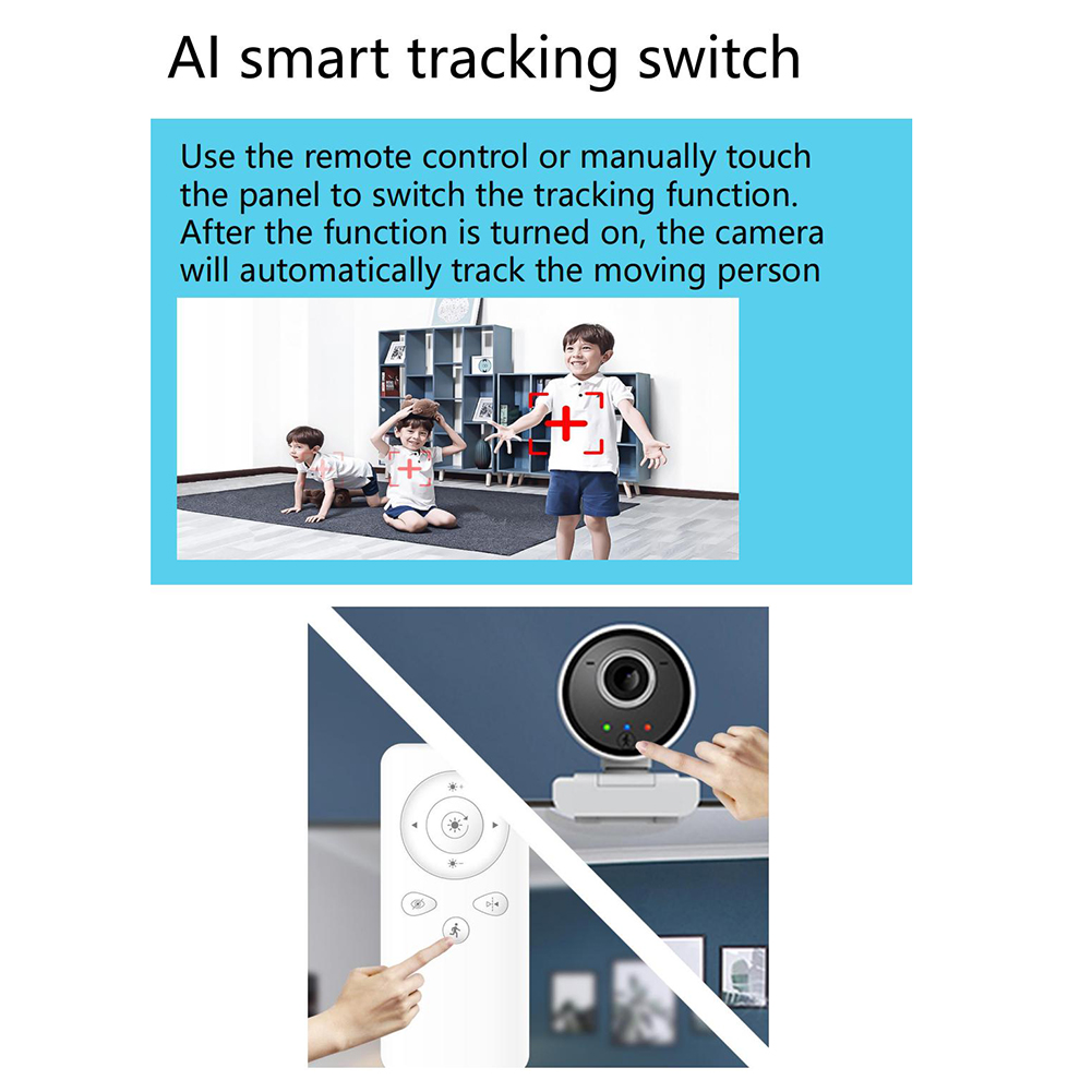 Auto Tracking Computer Webcam AI Humanoid Intelligent Tracking HD Cameras for PC Laptop Computer Peripheral