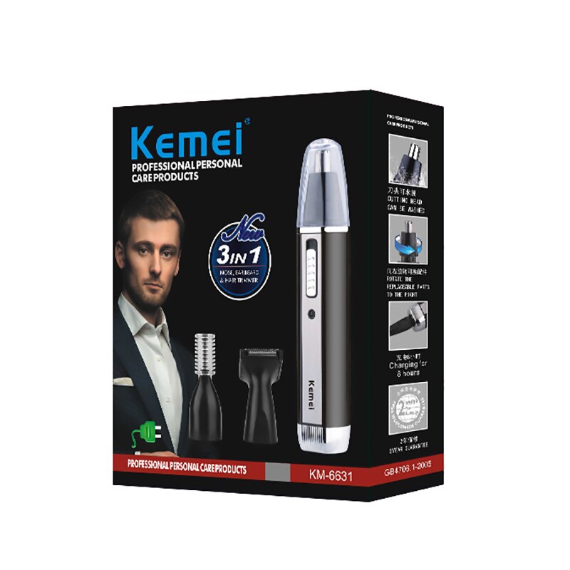 Tondeuse rechargeable 4 en 1 pour hommes, micro rasoir, tondeuse pour le nez, les sourcils, le nez, les cheveux, pour le nettoyage du nez et des oreilles, ensemble de toilettage