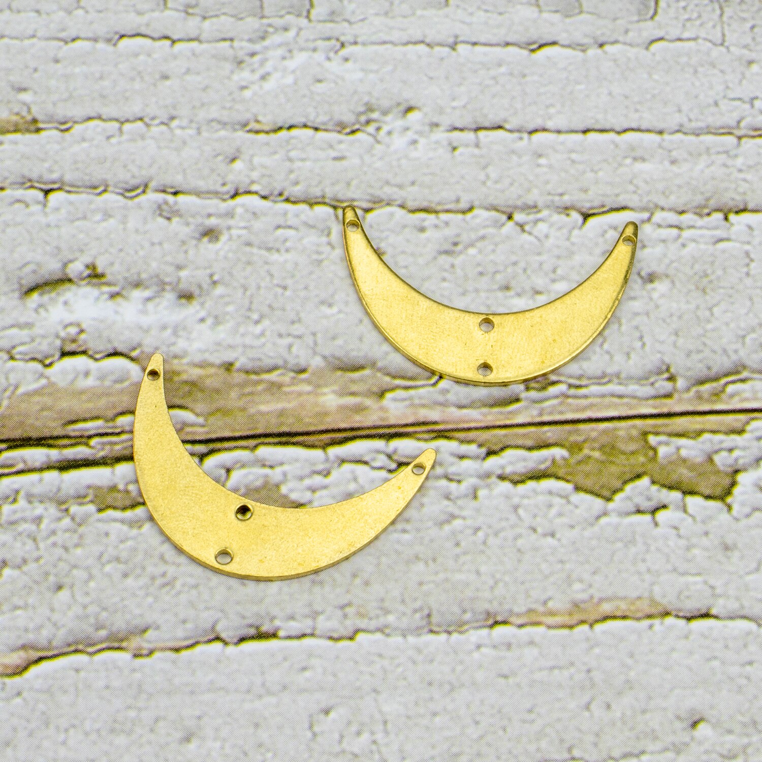 10Pcs Raw Brass Crescent Moon Charms Linker Beads Jewelry Connectors Diy For Vintage Boho Women Earrings Necklace Making