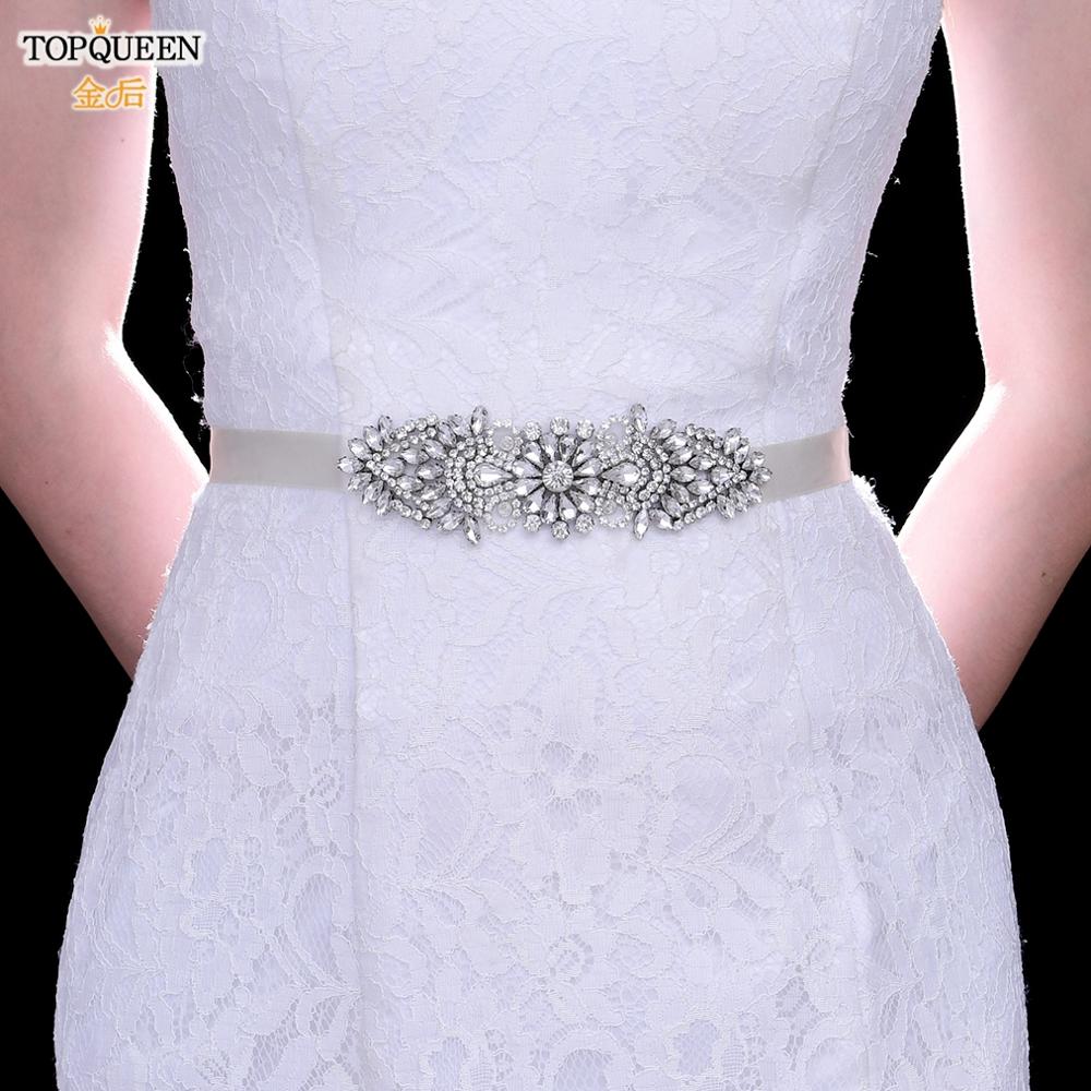 TOPQUEEN S446 Luxury silver rhinestone belt for wedding ladies diamond belts sparkle belt women belt bling stunnng brides belt