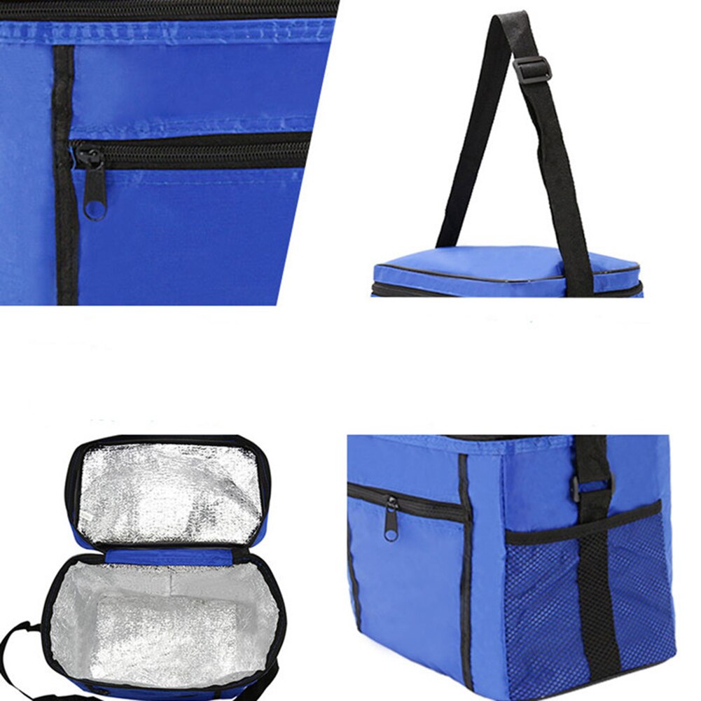 10L Waterproof Oxford Cloth Lunch Bags Portable Outdoor Camping Picnic Insulated Cooler Thermal Bento Case Food Storage Cool Bag