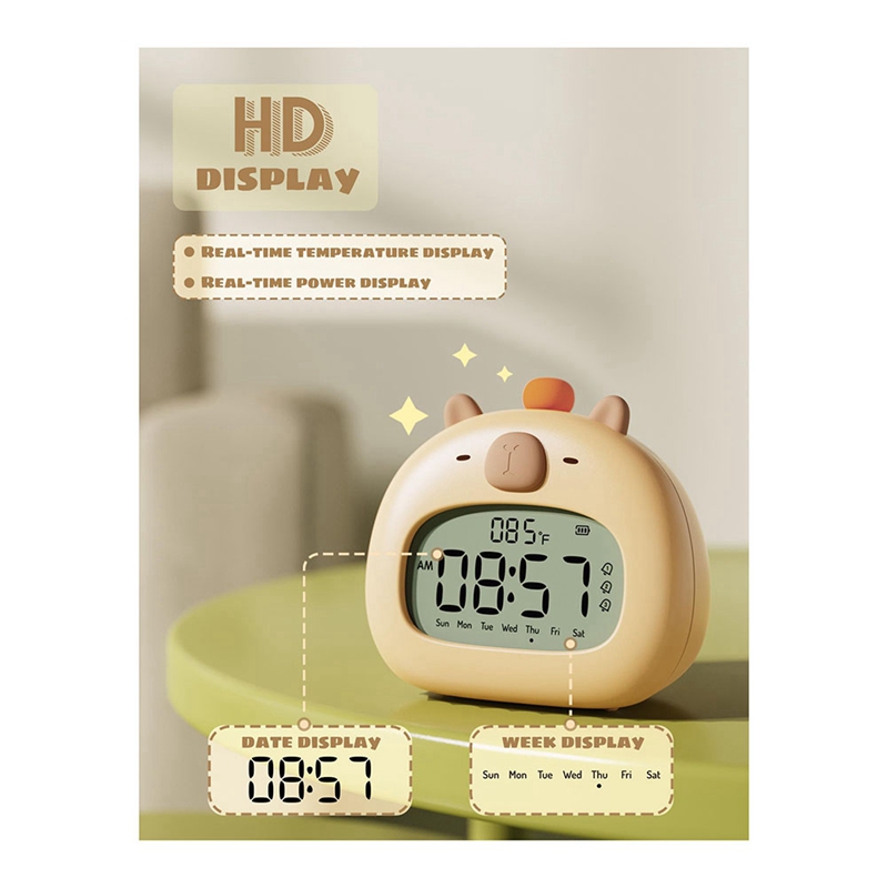 Capybara Alarm Clock For Kids, Ready To Rise Children's Sleep Trainer, Alarm Clock For Bedrooms 1PCS A