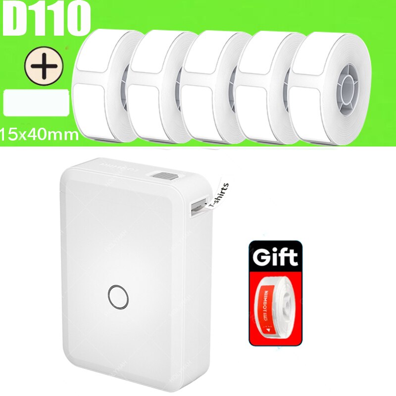 Niimbot D110 Mini Thermal Label Maker Wireless Bluetooth Label Printer Available for Phone Office Home DIY Price Date Sticker: D110 5 1540