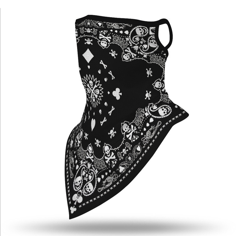 X Unisex estampado de tótem protector solar para deportes al aire libre a prueba de polvo oreja colgante triángulo