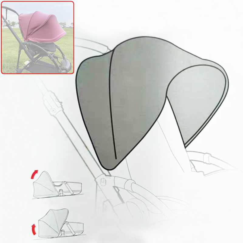 Abelha buggy sol dossel para bugaboo bee3 bee5 carrinho pára-sol toldo têxtil com janela de malha expansível carrinho de bebê telhado