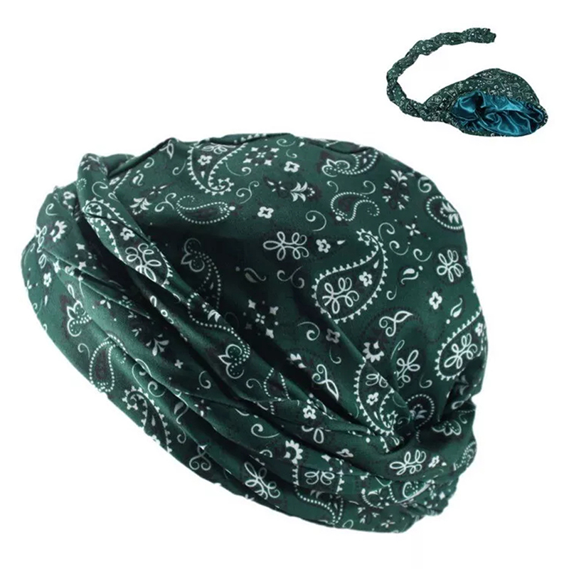 Men Women Paisley Print Headscarf Pirate Hat Outdoor Sport Cycling Bandana Sweat Absorbant Muslim Turban Bohe Style Head Wrap: PURPLE