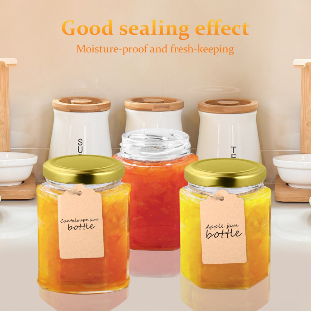 10 Uds de vidrio transparente de 180ml tarros de mermelada de miel con tapa cocina frascos de botellas de almacenamiento té y café frijoles granos dulces contenedores tarro