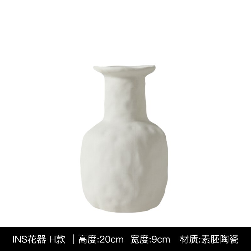 Vase dekoration hjem nordisk keramik vase hjem kunst blomsterarrangement tørret blomster dekoration lille vase dekoration: 13