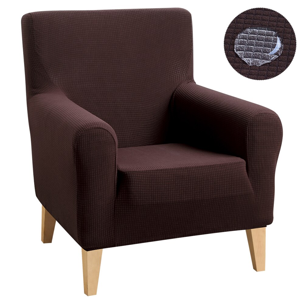 Moderne effen jacquard elastische bankzithoesbeschermer, wasbare hoes, universele bankhoes voor 1 persoon, woondecoratie