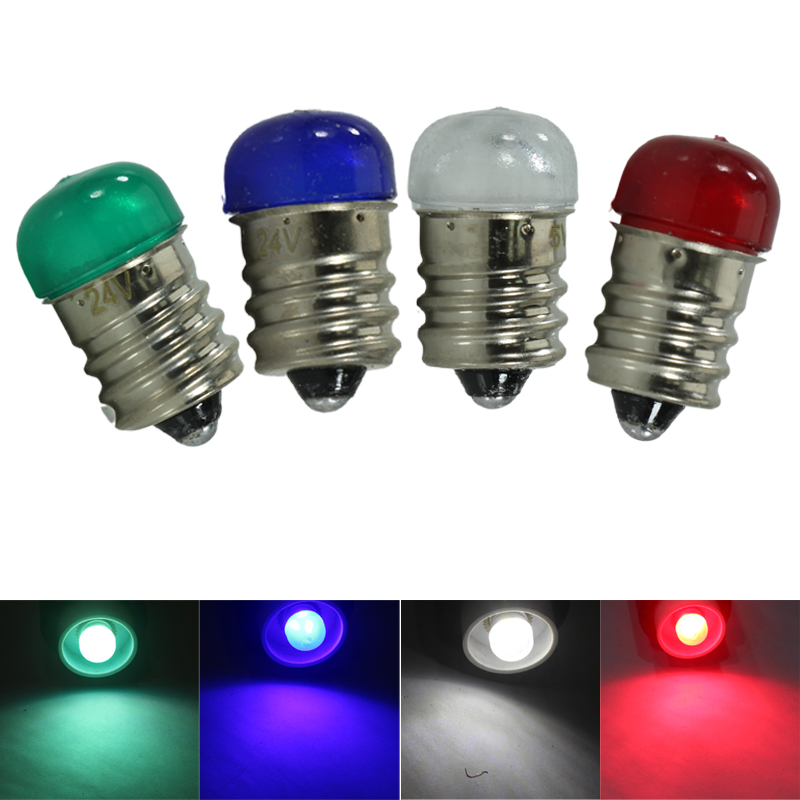 Bombilla Mini bombilla Led E12 5V 12v 24v 110v 220v 1W foco rojo vela verde luz 12 24 voltios decoración lámpara del hogar rojo amarillo