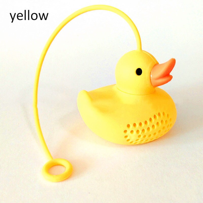 1Pcs Eend Vorm Thee-ei Theepot Losse Blad Diffuser Herbruikbare Siliconen Food Grade Keuken Accessoires: YELLOW
