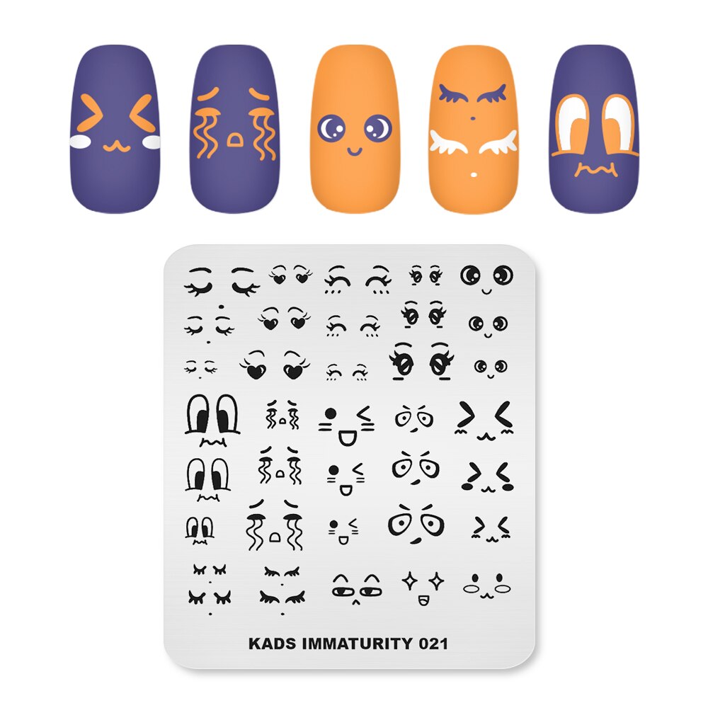 Nail Art Stamp Template Words Letter Small Patterns Nail Stamping Plate DIY Image Printing Plate Stainless Steel Stencils: Immaturity 021