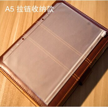 5pcs/ A5 A6 A7 PVC Presentation Binder Folder Zipper Receive Bag Concise Diario Planner's Spiral Filing Products Card Holder Bag: 5pcs Zipper Bag A5