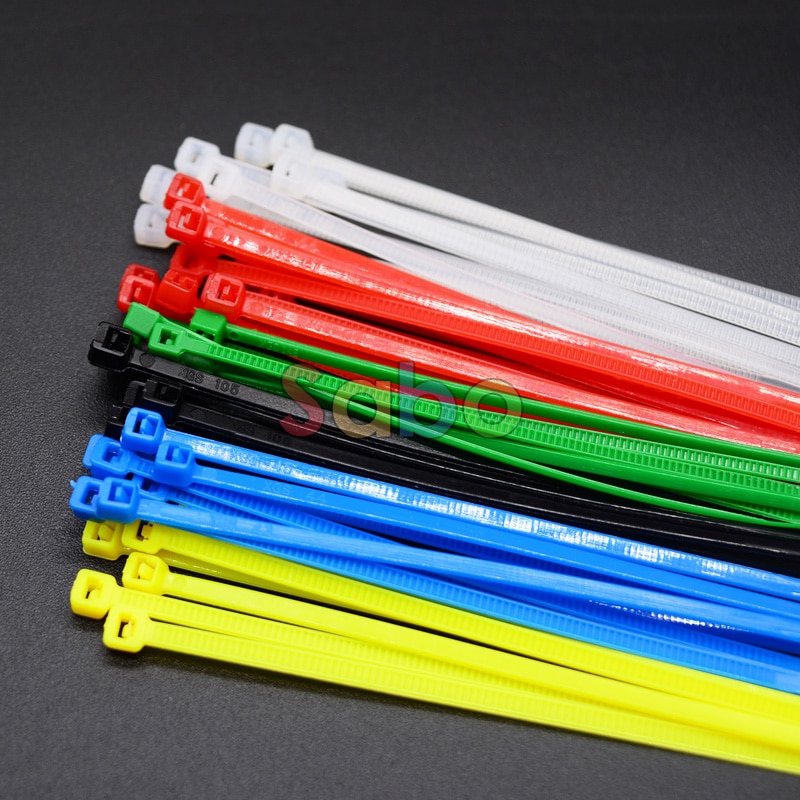 100 Stks/pak 3*100mm breedte 2.5mm Kleurrijke Fabriek Standaard zelfsluitende Plastic Nylon Kabelbinders, Wire Zip Tie