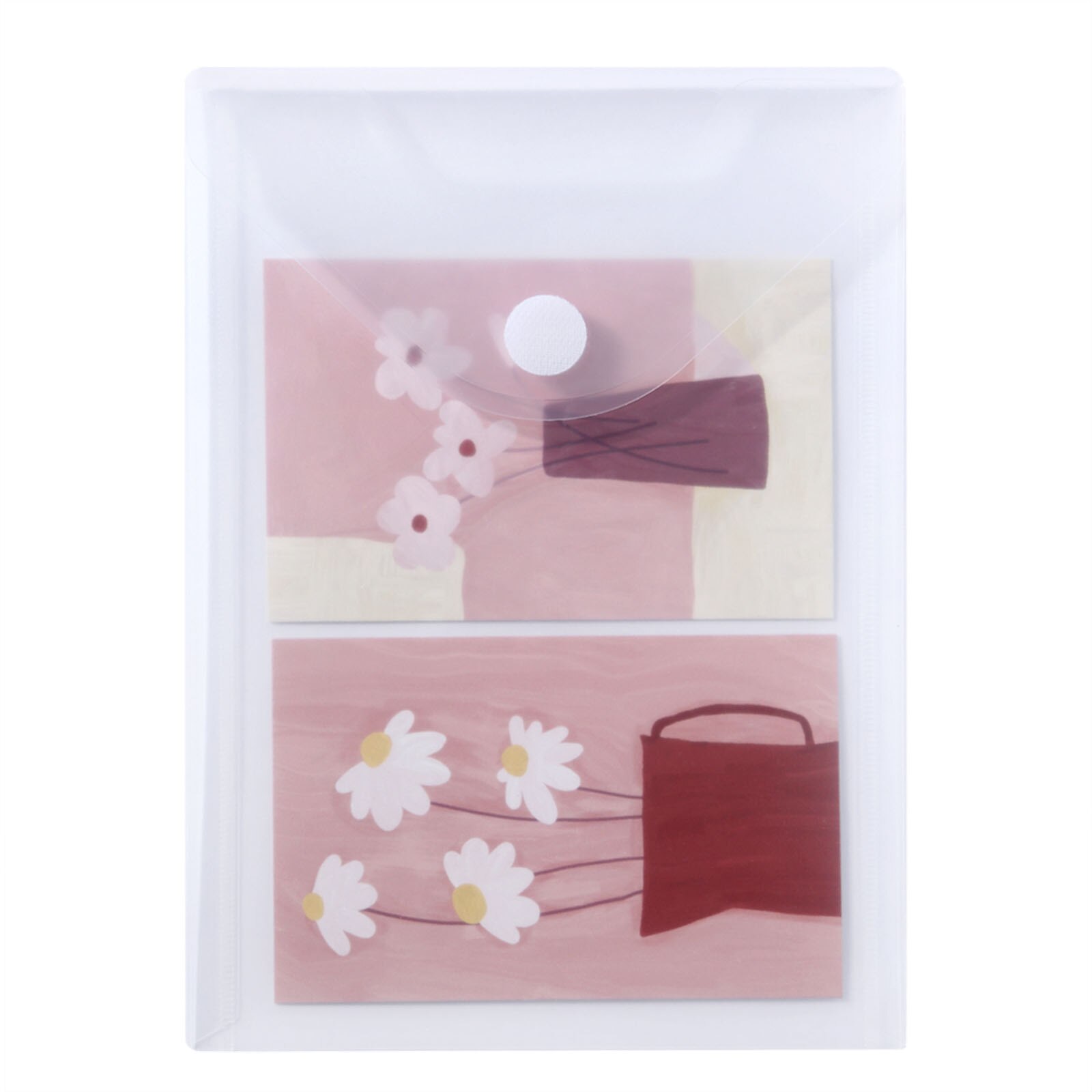 5pcs/Set A5 Clear Document Folders Poly Envelopes with Velcro Closure Plastic Invoice Receipts Pouch Organizer Bags Top Opening