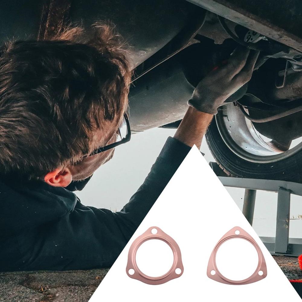 Copper Header Exhaust Collector Gaskets Reusable SBC BBC 302 350 454 2.5 3.5inch Collector With Triangle