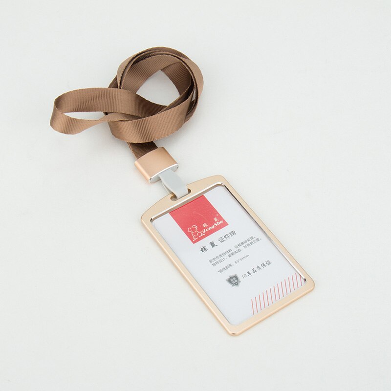 ZONGSHU Medium Luftfahrt Aluminium Legierung Schreiber Id Karte Halter Multi Bunte Aussteller Woker Identifikation Name Karte Abzeichen Abdeckung: gold with rope