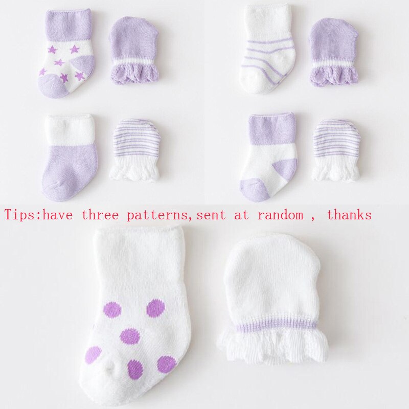 Baby Socks For 0-6 months Sock+Gloves Newborn boys and Girls Baby Cotton Warm Socks