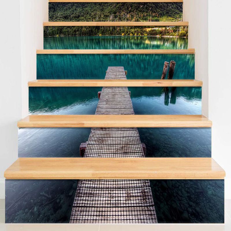 6 stk / sæt 3d flodtrapper trappe stiger gulv klistermærke selvklæbende diy trappe vandtæt pvc vægoverføringsbillede hjem indretning