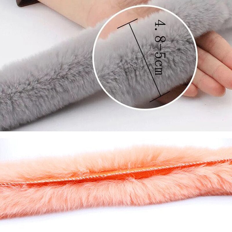 5M Verdikte Kunstmatige Konijnenbont Trim Kleding Accessoire Faux Fur Strips Voor Trui Jas Hood Hat Diy Pluizige Kledingstuk materialen