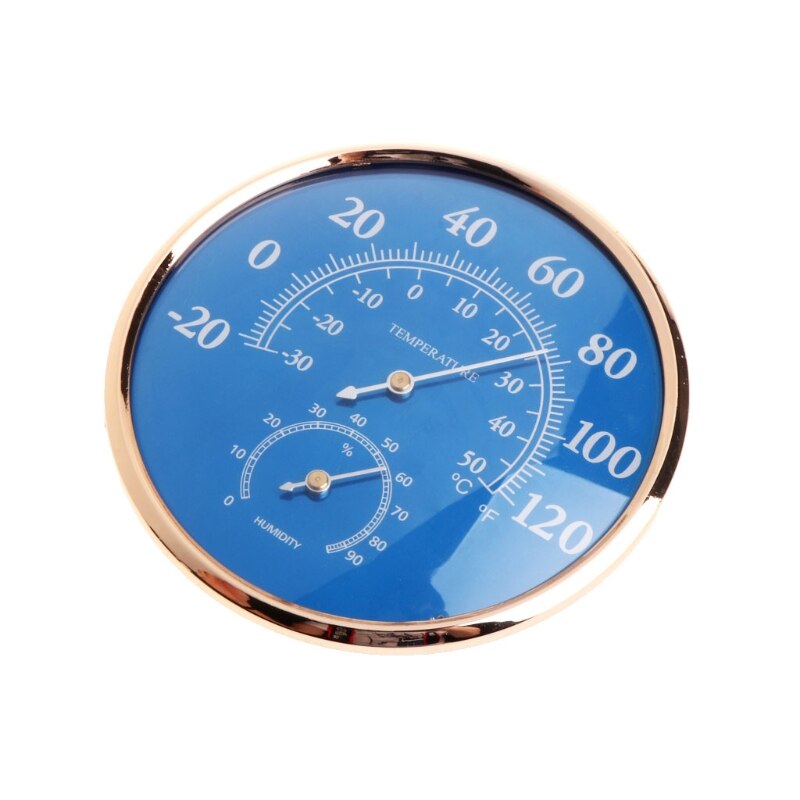Large Round Thermometer Hygrometer Temperature Humidity Monitor Meter Gauge Blue 62KD