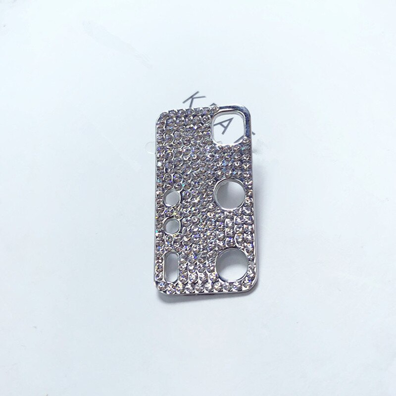 For Samsung S20 Ultra S20 Plus Telefon Lens Protective Cover 3D Rhinestone Glitter Camera Lens Film Protector Case Obudowa Etui: For Galaxy S20Plus / Silver