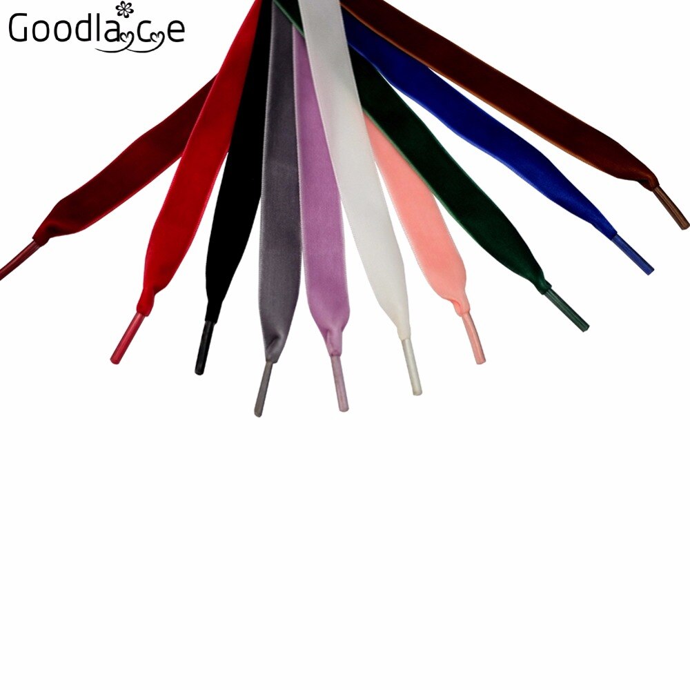 Cordones planos de terciopelo, 1,6 cm de ancho, zapato con cinta, 120cm / 47 pulgadas