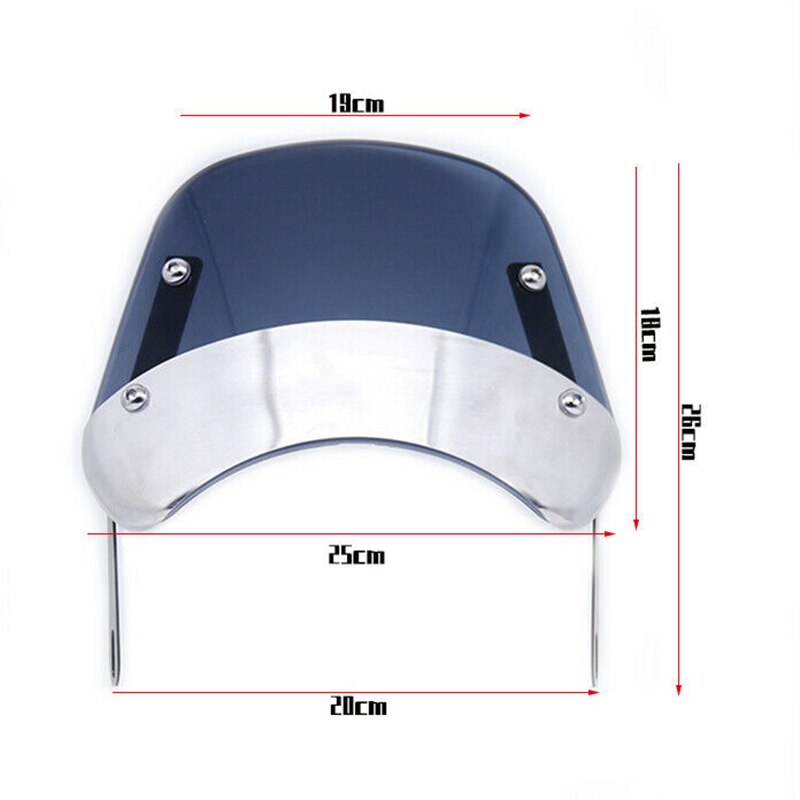 Voor 5-7 inch 3mm retro motorfiets ronde koplampen windscherm windscherm kit