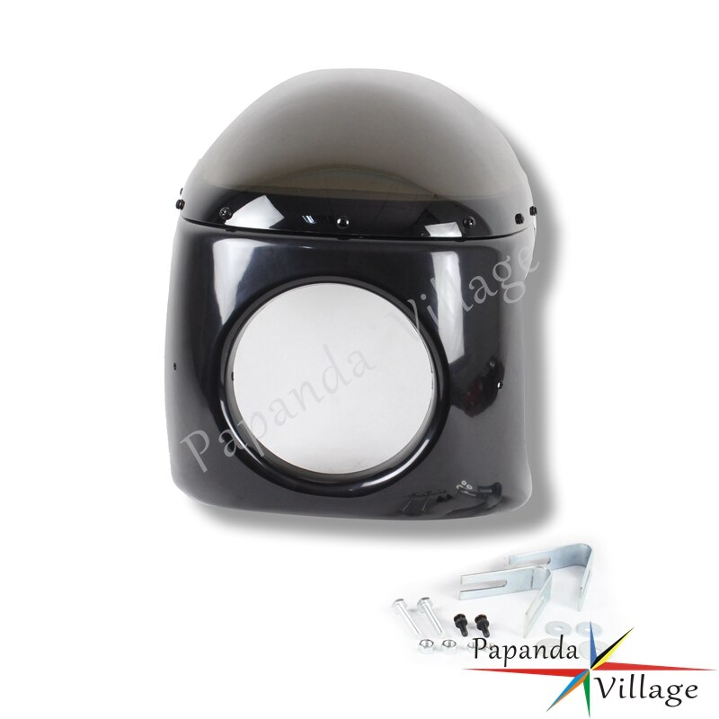 Cafe racer sort og klar 7 "forlygte kåbe til kawaki  en 450 500 vn 700 750 vulcan kz suzuki  gn 125 250 400 gr gs gt gz ls