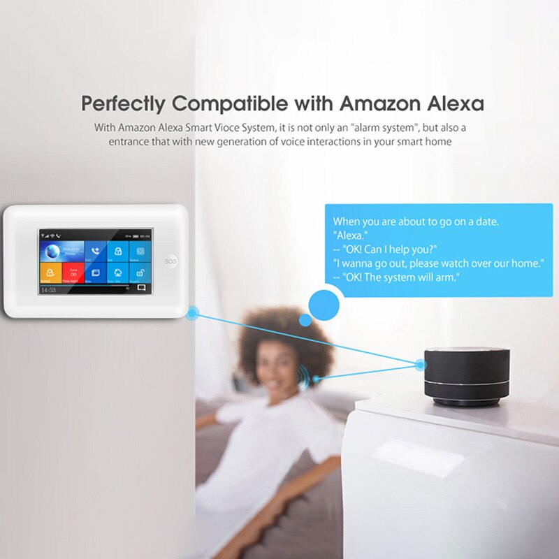 PG106 WIFI+GSM GPRS Wireless Home Security Burglar Alarm System APP Remote Control Alarm for Android and IOS EU Plug