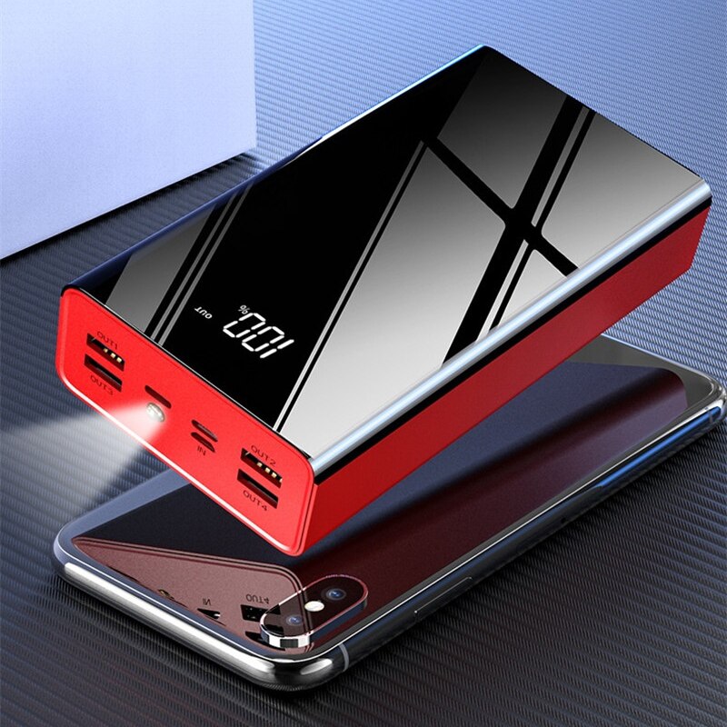 80000mAh Power Bank Portable Fast Charging High Capacity with 4USB Travel Outdoor Phone Charger for iPhone Xiaomi Samsung