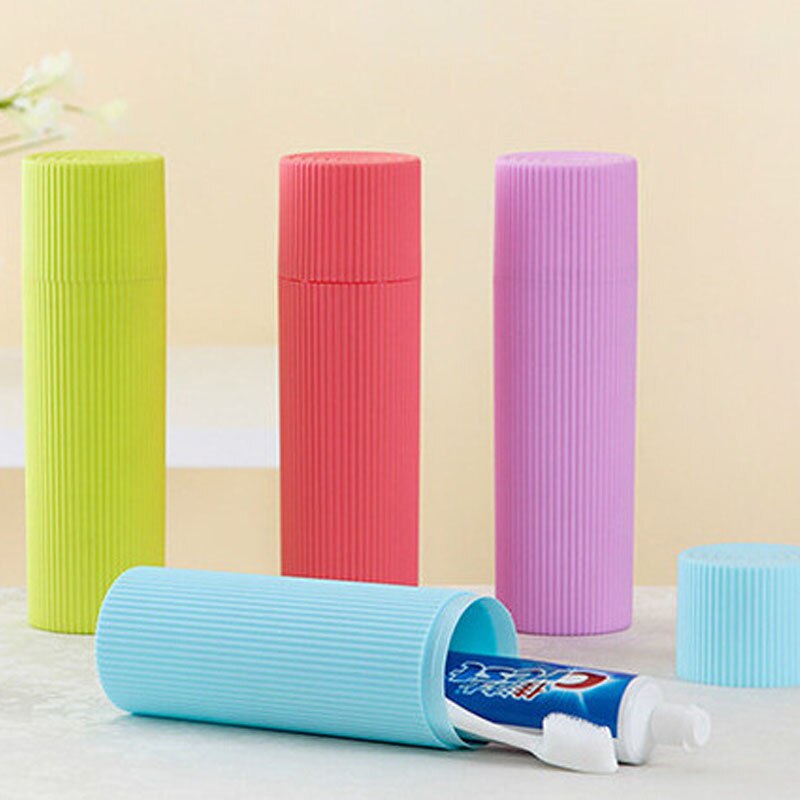 Soporte portátil para cepillos de dientes al aire libre senderismo Camping pasta de dientes tapa protectora hogar caja de almacenamiento de pasta de dientes taza de lavado